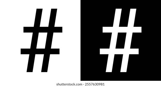 Hashtag Black Fill Icon minimalist vector illustration ,simple transparent graphic element .Isolated on white background in eps 10.