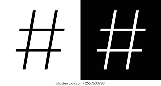 Hashtag Black Fill Icon minimalist vector illustration ,simple transparent graphic element .Isolated on white background in eps 10.