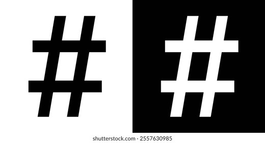 Hashtag Black Fill Icon minimalist vector illustration ,simple transparent graphic element .Isolated on white background in eps 10.