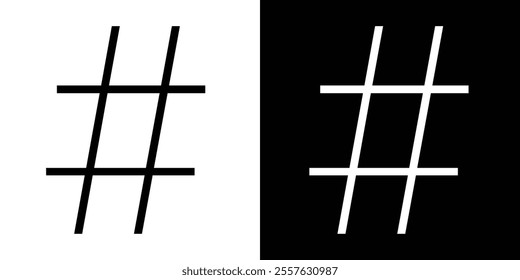 Hashtag Black Fill Icon minimalist vector illustration ,simple transparent graphic element .Isolated on white background in eps 10.