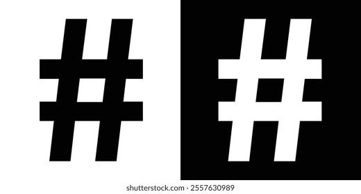 Hashtag Black Fill Icon minimalist vector illustration ,simple transparent graphic element .Isolated on white background in eps 10.