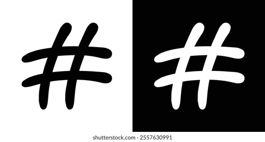 Hashtag Black Fill Icon minimalist vector illustration ,simple transparent graphic element .Isolated on white background in eps 10.