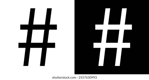 Hashtag Black Fill Icon minimalist vector illustration ,simple transparent graphic element .Isolated on white background in eps 10.