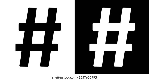 Hashtag Black Fill Icon minimalist vector illustration ,simple transparent graphic element .Isolated on white background in eps 10.