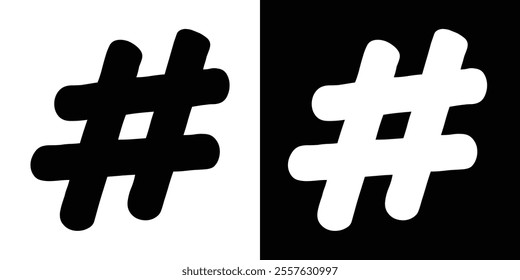 Hashtag Black Fill Icon minimalist vector illustration ,simple transparent graphic element .Isolated on white background in eps 10.