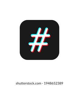 Hashtag-Button-Symbol, Schaltfläche für modernes Design in sozialen Medien