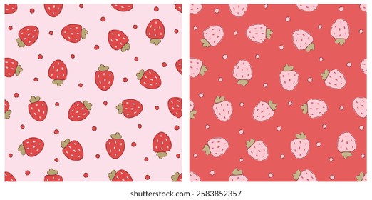 Hashtag CADS strawberry pattern Seamless pattern with strawberries background.