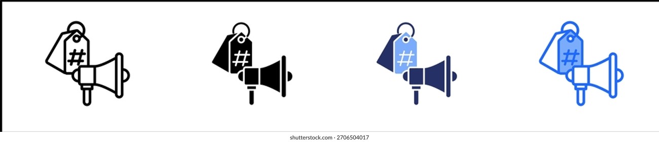 Hashtag Campaigns Icon Set Multiple Style Collection
