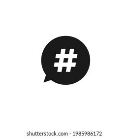 Hashtag en el icono de círculo. Ilustración vectorial para diseño gráfico, Web, UI, aplicación.