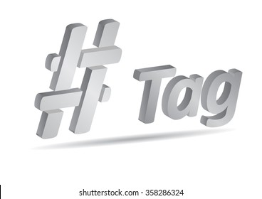 Hashtag, communication sign. Abstract illustration for your design.