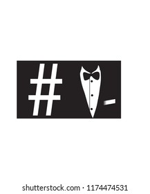 Hashtag concept vector illustration of business man.