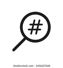 hashtag finder icon vector symbol