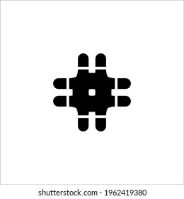 Hashtag flat icon. Simple style social media poster background symbol. Logo design element. T-shirt printing. Vector for sticker.