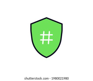 Hashtag flat icon. Thin line signs for design logo, visit card, etc. Single high-quality outline symbol for web design or mobile app. Siign outline pictogram.