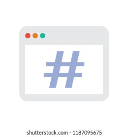 Hashtag flat icon. You can be used hashtag icon for several purposes like: websites, UI, UX, print templates, presentation templates, promotional materials, info-graphics, web and mobile phone apps.