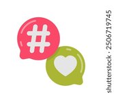 Hashtag Flat Icons, Vector illustration