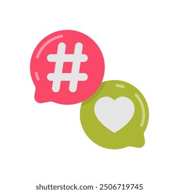 Hashtag Flat Icons, Vector illustration