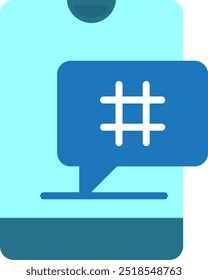 Hashtag Flat Vector Icon Design