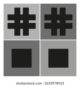 Icono de la cuadrícula de etiquetas. Símbolo de bloque cuadrado. Diseño de contraste mínimo. Patrón de forma de Vector.