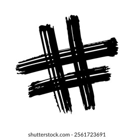 Hashtag hand drawn brush stroke