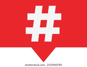 Hashtag Hash Sign Icon Vector Flat Illustration