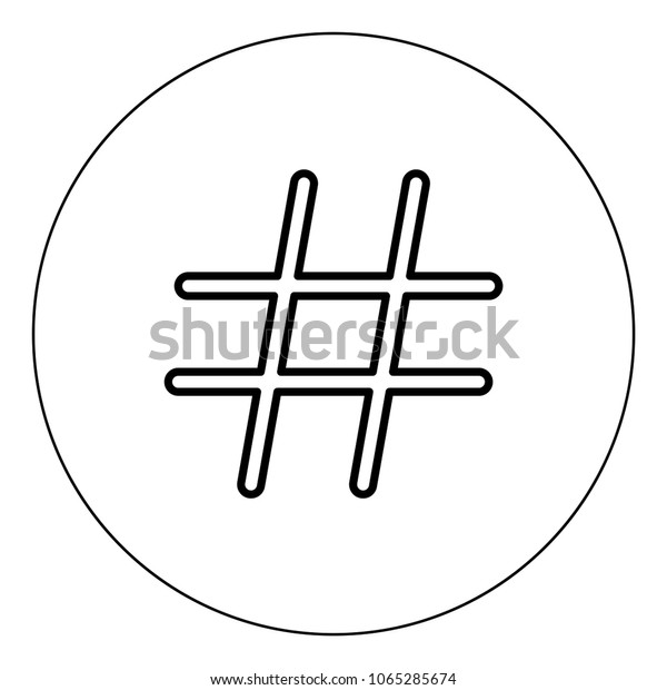 Hashtag Icon Black Color Circle Stock Vector Royalty Free 1065285674