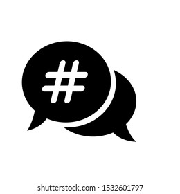 hashtag icon - black vector