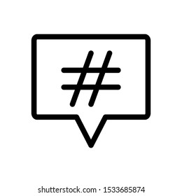 hashtag icon - black vector