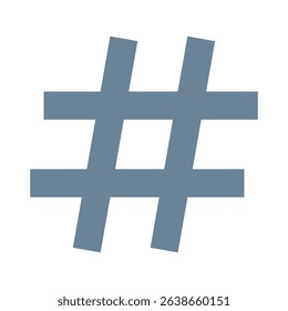 Hashtag icon. Black vector illustration.