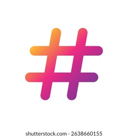 Hashtag icon. Black vector illustration.