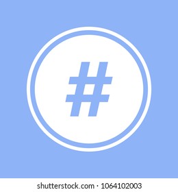 Hashtag icon blue. Vector illustration