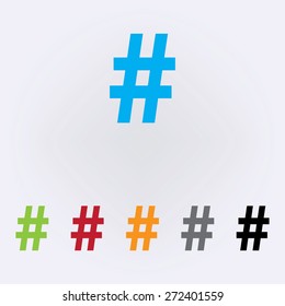 Hashtag icon in color