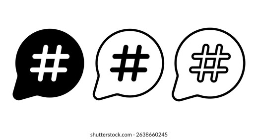 Hashtag icon. Colorde vector illustration.