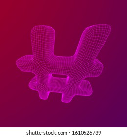 Hashtag icon. Concept of social media, micro blogging PR and popularity. Wireframe low poly mesh vector illustration