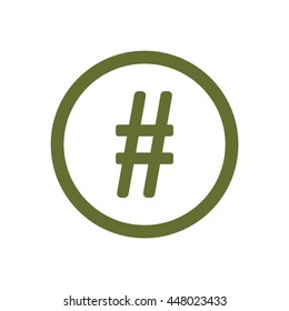 Hashtag icon. Flat design.