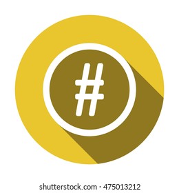 Hashtag icon. Flat design.