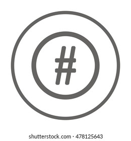 Hashtag icon. Flat design.