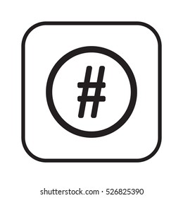Hashtag icon. Flat design.