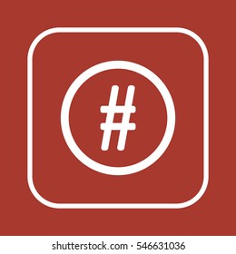 Hashtag icon. Flat design.