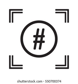 Hashtag icon. Flat design.