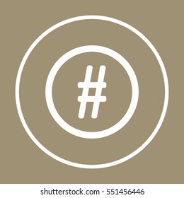 Hashtag icon. Flat design.