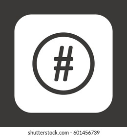 Hashtag icon. Flat design.