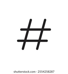 Hashtag icon Flat line illustration