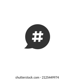 Hashtag icon flat sign. Vector illustration