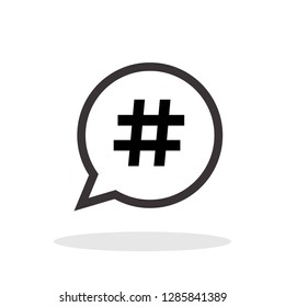Hashtag icon in flat style. Hashtag symbol for your web site design, logo, app, UI Vector EPS 10.
