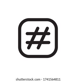 Hashtag Icon Flat Vector Template Design Trendy