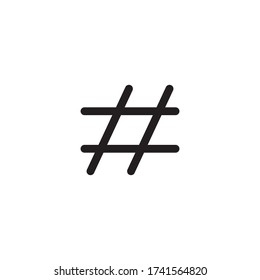 Hashtag Icon Flat Vector Template Design Trendy