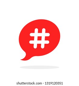 hashtag icon like relevant content. flat cartoon style trendy modern minimal logotype graphic creative design isolated on white background. concept of online micro blog popup mesage or youth culture