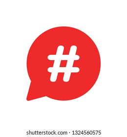 hashtag icon like relevant content. flat cartoon style trendy modern minimal logotype graphic creative design isolated on white background