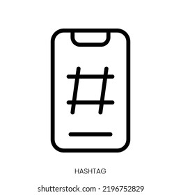 hashtag icon. Line Art Style Design Isolated On White Background